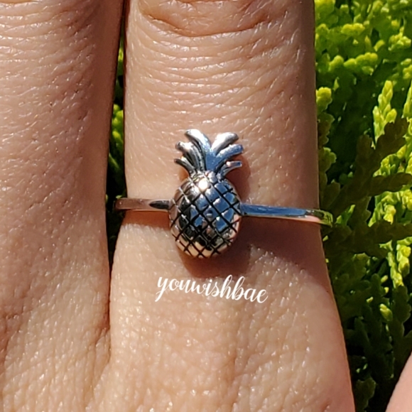 Pineapple Ring Silver Summer 925 Sterling Silver - Picture 4 of 6